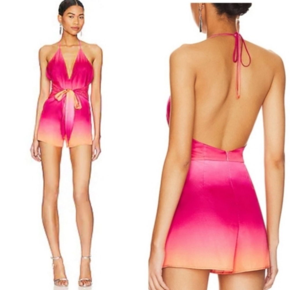 NEW Lovers + Friends Addie Romper in Hot Pink Ombre